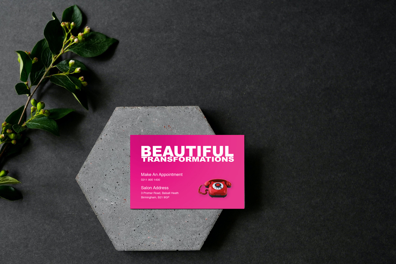 Rear of business card design