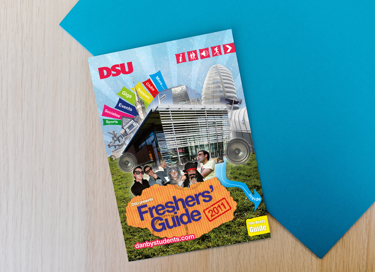 Front cover for Danby Students Freshers’ Week Brochure Design