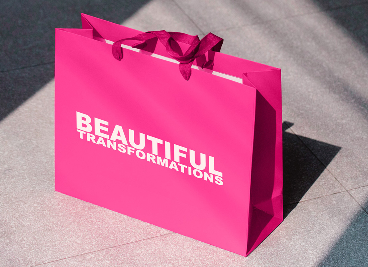 Beautiful Transformations Salon Logo Design on a bag
