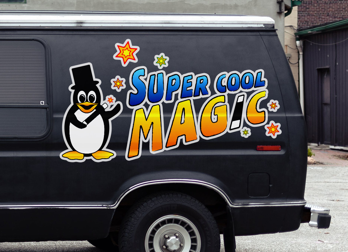 Super Cool Magic Logo Design Livery on Van